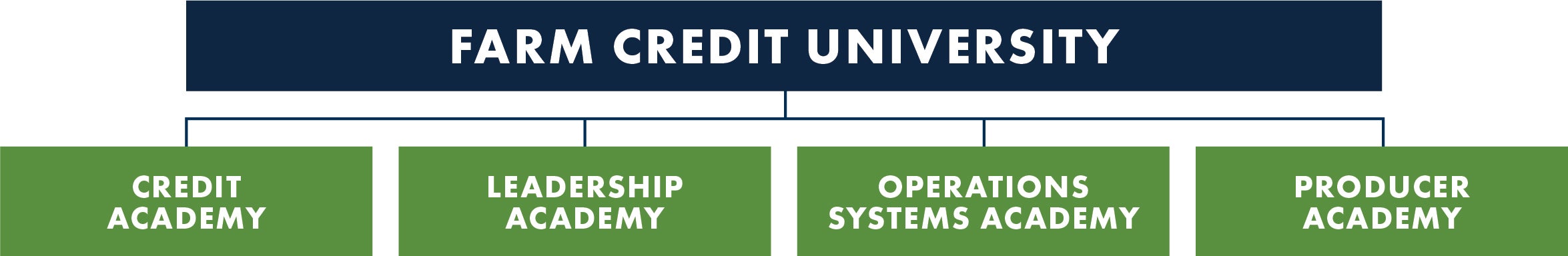 Farm Credit University: Credit Academy, Leadership Academy, Operations Systems Academy, and Producer Academy